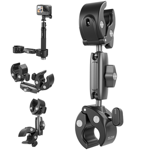 Soporte de Abrazadera para Motocicleta Telesin con Doble Cabezal Tipo Cangrejo para Cámaras de Acción Hero 13, DJI Insta360, Ace Pro, <span class=keywords><strong>Go2</strong></span>/3 - Product Image 2