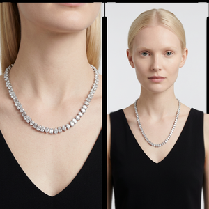REYES Customized 32 Carat Moissanite <b>Tennis</b> <b>Necklaces</b> 925 Sterling Silver For Women GRA Certified Luxury Party Jewelry For Women - Product Image 4