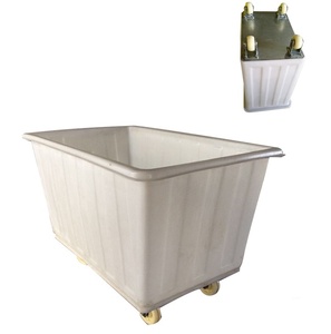 Plastic Mobiele Gebruikt Hotel Bagage Winkelwagen Wasserij Trolley Op Wielen Met Deksel - Product Image 2