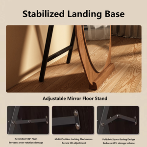 Tùy Chỉnh Đương Đại Phong Cách Hiện Đại Đầy Đủ Chiều Dài Gỗ Mặc Quần Áo Gương Handmade Sang Trọng Cao Cấp Đứng Gương - Product Image 6