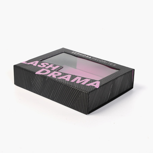 Wholesale Custom UV Printed Luxury Pink Paper Foldable Box with Window Product Package Custom Box