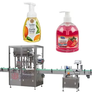 Machine automatique de remplissage et de capsulage de savon pour les mains de lotion crème cosmétique de pot de bouteille de YB-JG4B avec le contrôle de PLC de Siemens