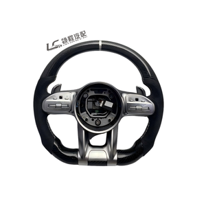 Volante Deportivo de Cuero y Fibra de Carbono para Mercedes-Benz para <span class=keywords><strong>AMG</strong></span> <span class=keywords><strong>GT</strong></span> <span class=keywords><strong>63s</strong></span> W205 W166 W177 W204 W217 W222 C63 E63 S63 G63 CLS - Product Image 1