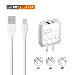 Q229 QC 18W PD 20W USB C Wall Charger Adapter Cell Phone <strong>Fast</strong> <strong>Charging</strong> EU/UK/US <strong>Plug</strong> Type C Charger for Android - Product Image 1