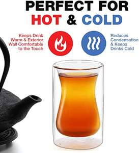 Tazze da tè in vetro chiaro chiaro a doppia parete Tazza da caffè 6 oz con pareti isolate <span class=keywords><strong>bicchieri</strong></span> trasparenti <span class=keywords><strong>per</strong></span> caffè caffè Latte Espresso - Product Image 3