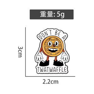 Spilla in lega di zinco smaltata con personaggio dei cartoni animati Don't Be Twatwaffle Fruit Cartoon Cookie, con frase umoristica, distintivo da borsa e risvolto, gioiello regalo - Product Image 5