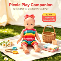 Poupée bébé réaliste en silicone de 10 pouces, complète avec des vêtements de poupée à la mode, un joli bandeau à nœud, cadeau de vacances pour enfants
