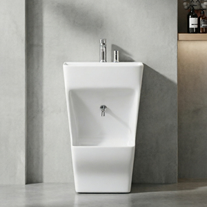 Lavabo sur pied en céramique de haute qualité pour salle de bain, avec double niveau intégré pour le lavage des mains et des pieds, idéal pour le Wudum et le <span class=keywords><strong>spa</strong></span> des pieds musulman. - Product Image 2