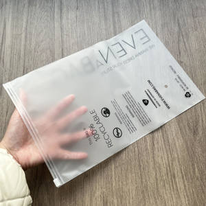 ถุงซิปพลาสติกโลโก้ส่วนตัวรักษ์โลก ถุงใส่เสื้อผ้าแบบกำหนดเอง ถุงบรรจุภัณฑ์เสื้อผ้าโพลี สำหรับธุรกิจขนาดเล็ก - Product Image 3