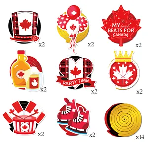 XL210 Canadian Flag Hanging Swirls Foil Canada National Day Hanging Decorations For Festival Party Decorations