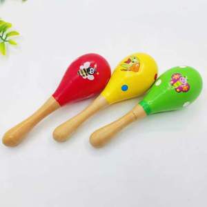 Maracas en bois, instrument de musique pour enfants, jouet éducatif pour enfants de 2 à 4 ans, design coloré, style aléatoire - Product Image 4