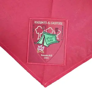 high quality soft neckerchief neck scarf colla girls boys scouts custom embroidery logo neckerchief Wrap Authentic Accessories