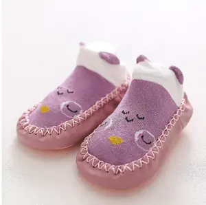 男女通用婴儿袜鞋防滑地板袜软胶底婴儿新生儿棉袜靴