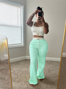 Canottiera sportiva alla moda da <span class=keywords><strong>donna</strong></span> <span class=keywords><strong>pantaloni</strong></span> <span class=keywords><strong>larghi</strong></span> a vita alta Set pantaloncini <span class=keywords><strong>estivi</strong></span> 2 pezzi con chiusura a coulisse - Product Image 5