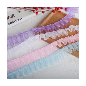 Marchandises en stock : Dentelle plissée à bord épais en mélange de polyester effet fil de neige de 2,5 cm, <span class=keywords><strong>40</strong></span> <span class=keywords><strong>yards</strong></span>/paquet pour la couture et les loisirs créatifs DIY - Product Image 5