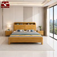 Cadre de lit électrique pliable en bois massif moderne avec étagères et tête de lit, tailles King et Queen, mobilier de chambre OEM ODM