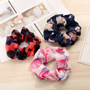 Mujeres grandes flores de gasa Scrunchies pelo <span class=keywords><strong>arco</strong></span> de pelo de cola de caballo titular envío gratis - Product Image 2