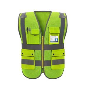 Chaleco de Seguridad Reflectante Personalizado con Bolsillos para Ropa de Trabajo Nocturna y Logotipo - Product Image 2