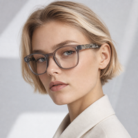 Montures de lunettes optiques classiques élégantes en acétate noir avec forme de visage diamant et certificat CE