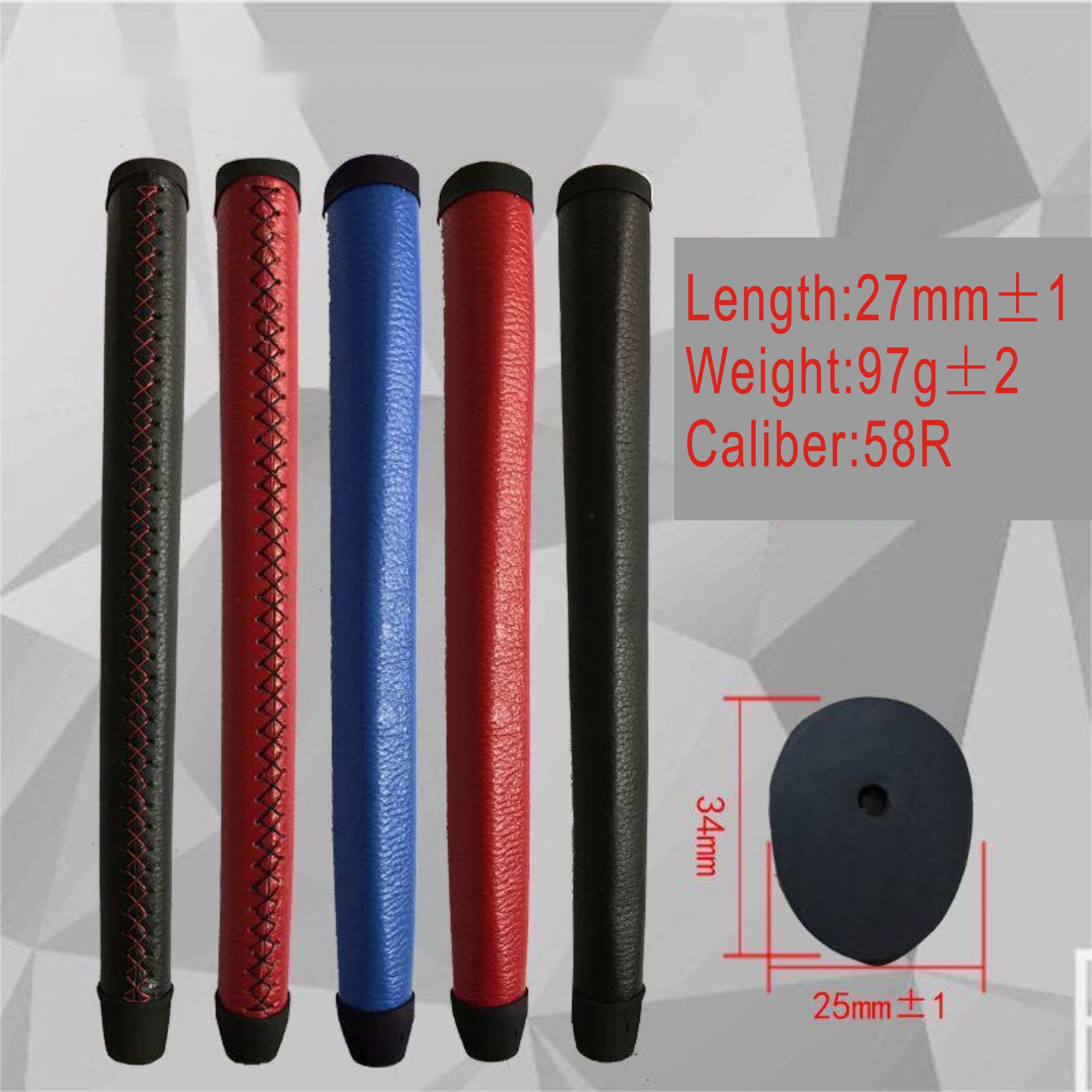 Factory custom logo black PU leather putter grip