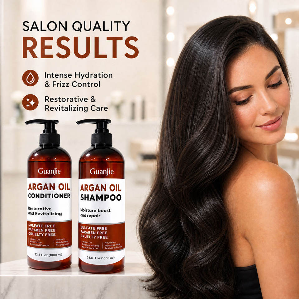 Low MOQ Natural Argan Oil Shampoo Conditioner Set Salon Professional ...