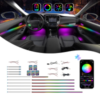 Lumière Ambiante Universelle 64 Couleurs Symphonie pour Intérieur de Voiture, Éclairage LED d'Ambiance, Contrôle par Application, Décoration d'Ambiance 18 en 1