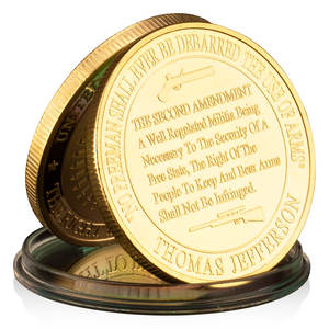 美国第二修正案纪念品收藏硬币镀金金属人民保留熊武器的权利 - Product Image 2