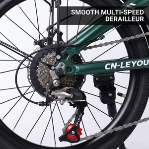 <span class=keywords><strong>Bicicleta</strong></span> <span class=keywords><strong>Plegable</strong></span> Urbana de 20 Pulgadas, Cuadro de Aleación de Aluminio, Color Verde Oscuro Metálico, Ligera, Frenos Dobles en V, Reforzada en la Parte Trasera - Product Image 5