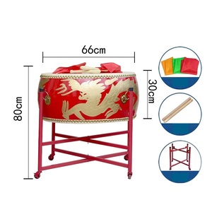 Grande Tamburo in Legno Massiccio con Pelle di Vacca di Prima Qualità per Danza e Creazione di <span class=keywords><strong>Ritmo</strong></span> - Tamburo del Drago Cinese - Product Image 3