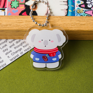 Pendentif décoratif pour sac à dos en acrylique avec image d'animal de dessin animé sélectionné avec soin, porte-clés léger, petit cadeau DIY - Product Image 4