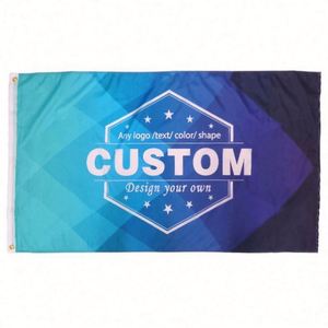 Qiyang Good Quality Digital Printing Any Size Any logo Any Color Advertising Promotional Blue Custom <b>Flags</b>, Banners - Product Image 1