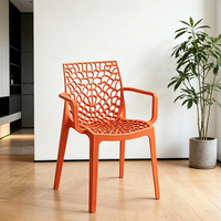 Chaise d'extérieur ajourée pour adulte, avec dossier, moderne et minimaliste, empilable, en plastique épaissi, pour la maison et les loisirs, Chine