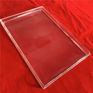 transparent fused acid resistance fused quartz tray glass container