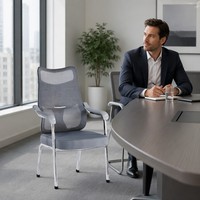 Chaise d'invité empilable en chrome à 4 pieds, dossier haut en maille, support lombaire, pour réception, visiteurs, conférences, banquets