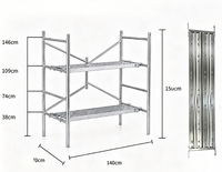 Échafaudage mobile pliable, plateforme de travail à hauteur réglable, échafaudage de construction portable en acier galvanisé