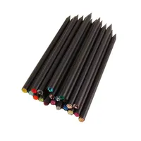प्रीमियम गुणवत्ता 7 इंच दौर आकार कस्टम लोगो के साथ एचबी लकड़ी काले पेंसिल क्रिस्टल पर शीर्ष