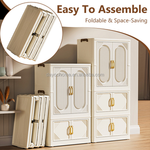 Armadio Portatile Pieghevole di Grande Capacità per Camera da Letto e Soggiorno, Guardaroba Espandibile in Plastica - Product Image 4