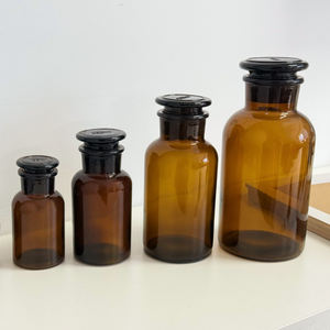 Amber Wide Mouth Chemical Lab Glass 30ml-1000ml Pharma Reactif Flacon de médicament avec bouchon en verre pour emballage - Product Image 1