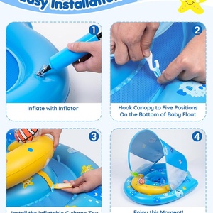 Flotador de Asiento para Bebé, Flotador Inflable de PVC Grueso para Niños, Anillos de Natación para Niños, Juguetes, Anillo Flotante para Piscina, Verano - Product Image 6