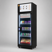 Distributeur automatique intelligent à vision IA, sans espèces, à porte unique, pour snacks et boissons réfrigérés, libre-service 24h/24 et 7j/7, écran tactile