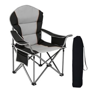 Chaise de camping pliable 500 LBS, chaises portables pliables avec porte-gobelets et poches latérales pour pelouse, plage, pêche, randonnée - Product Image 1