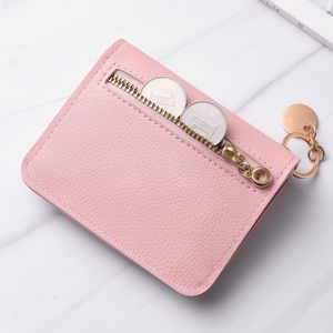 Portafoglio <span class=keywords><strong>da</strong></span> Donna Personalizzato con Nome, Sottile, in Pelle, con Cerniera Posteriore, Ciondolo Inciso, Colore Solido, Piccolo Porta Carte di Credito - Product Image 3