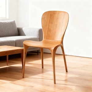 Silla de Comedor de Madera Maciza de Fresno Norteamericano, Diseño Nórdico Rústico, con Respaldo Curvo y Unión de Encaje Completo, <span class=keywords><strong>Eureka</strong></span> - Product Image 4
