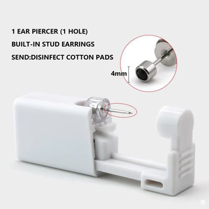 Pistolet de perçage d'oreilles avec mini clous en cristal blanc, kit d'outils de perçage d'oreilles personnel, perceur d'oreilles indolore, jetable - Product Image 4