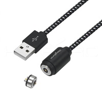 Câble de tresse de qualité supérieure 2 broches pogo mâle femelle adaptateur d'alimentation droit 180 360 degrés rotation magnétique dc câbles