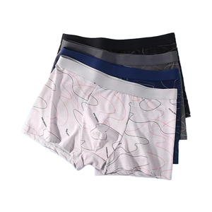 Boxer tricoté pour homme en soie de lait, respirant, taille mi-haute, imprimé, séchage rapide, sous-vêtement écologique - Product Image 4