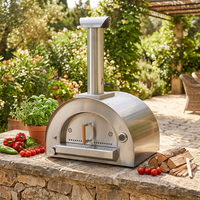 Four à pizza à gaz 304 en acier inoxydable noir à 1 brûleur robuste Carburant GPL moderne Assemblage facile Sans fumée Extérieur pour usage domestique