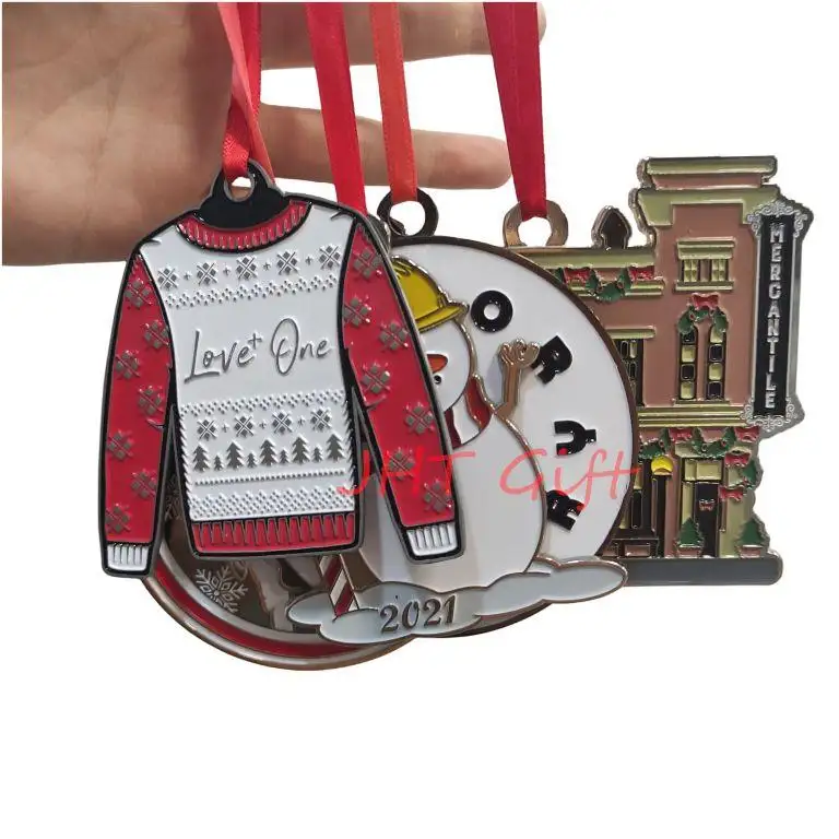 Fabrik Großhandel personal isierte Emaille Geschenke benutzer definierte Firma Logo Pullover Schneeflocke Weihnachten hängen Ornament für die Dekoration