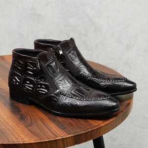 Botas Chelsea de Cuero Casuales Retro Personalizadas para Hombre, con Punta en Pico, Modernas, Ligeras para Invierno - Product Image 3
