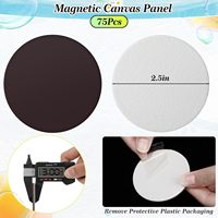 75 panneaux de toile magnétiques ronds de 2,5 pouces, mini-toiles pour la peinture, kit d'art et d'artisanat pour réfrigérateur et casier